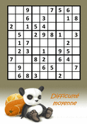 Sudoku mignon avec un panda câlin